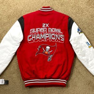 Tampa Bay Buccaneers 2 Time Super Bowl Cotton Jacket S M L XL 2X